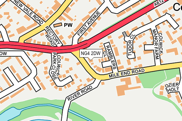 NG4 2DW map - OS OpenMap – Local (Ordnance Survey)