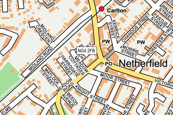 NG4 2FB map - OS OpenMap – Local (Ordnance Survey)