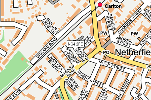 NG4 2FE map - OS OpenMap – Local (Ordnance Survey)
