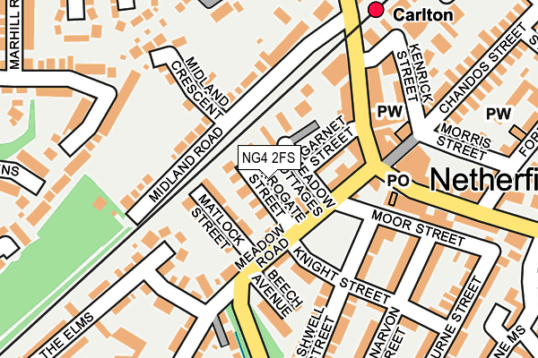 NG4 2FS map - OS OpenMap – Local (Ordnance Survey)