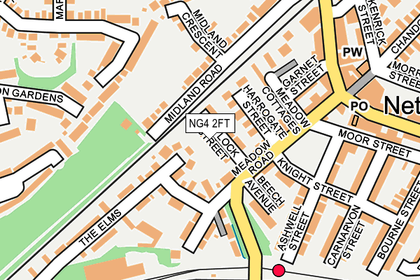 NG4 2FT map - OS OpenMap – Local (Ordnance Survey)