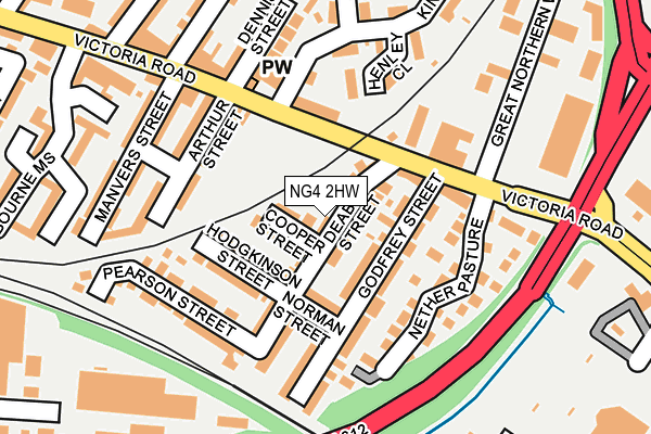 NG4 2HW map - OS OpenMap – Local (Ordnance Survey)