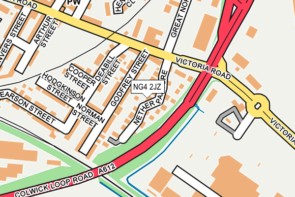 NG4 2JZ map - OS OpenMap – Local (Ordnance Survey)