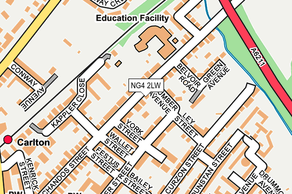 NG4 2LW map - OS OpenMap – Local (Ordnance Survey)