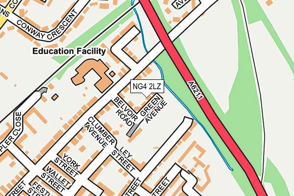 NG4 2LZ map - OS OpenMap – Local (Ordnance Survey)