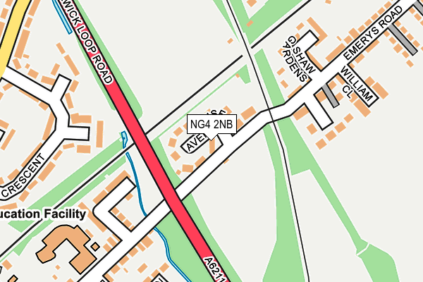 NG4 2NB map - OS OpenMap – Local (Ordnance Survey)