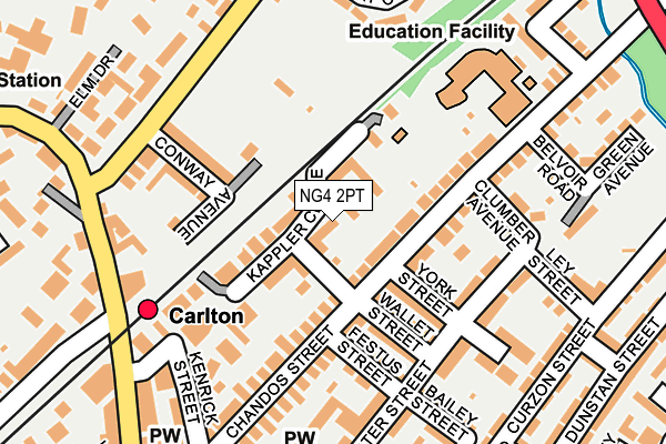 NG4 2PT map - OS OpenMap – Local (Ordnance Survey)