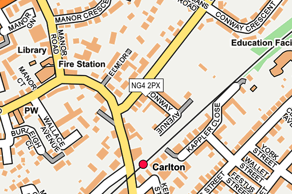 NG4 2PX map - OS OpenMap – Local (Ordnance Survey)