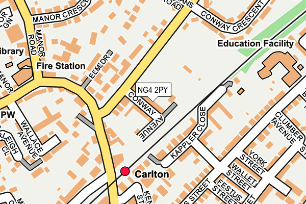 NG4 2PY map - OS OpenMap – Local (Ordnance Survey)