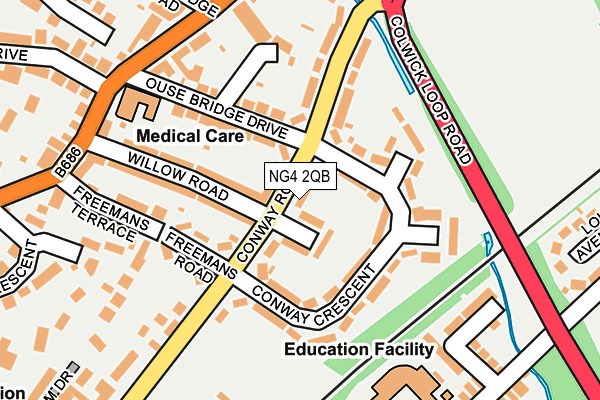 NG4 2QB map - OS OpenMap – Local (Ordnance Survey)