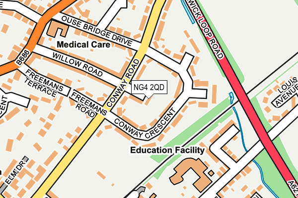 NG4 2QD map - OS OpenMap – Local (Ordnance Survey)