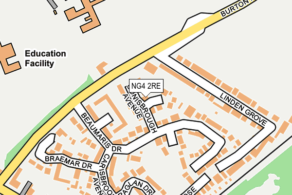 NG4 2RE map - OS OpenMap – Local (Ordnance Survey)