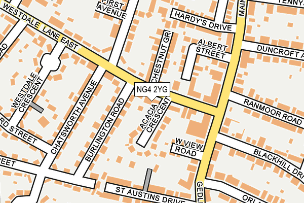 NG4 2YG map - OS OpenMap – Local (Ordnance Survey)