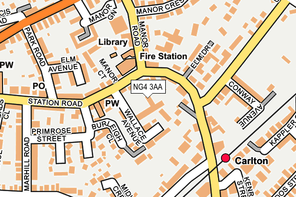 NG4 3AA map - OS OpenMap – Local (Ordnance Survey)