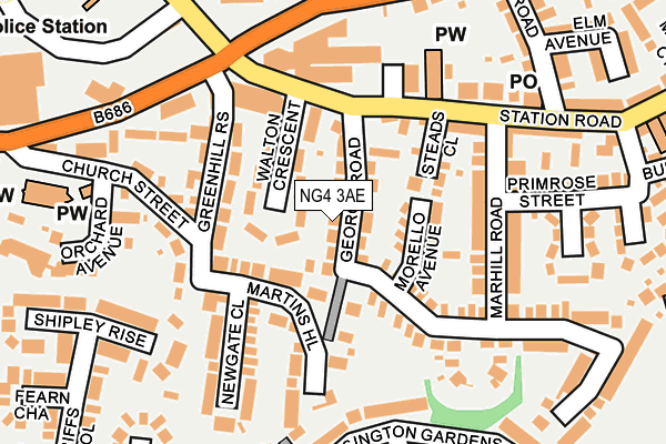 NG4 3AE map - OS OpenMap – Local (Ordnance Survey)