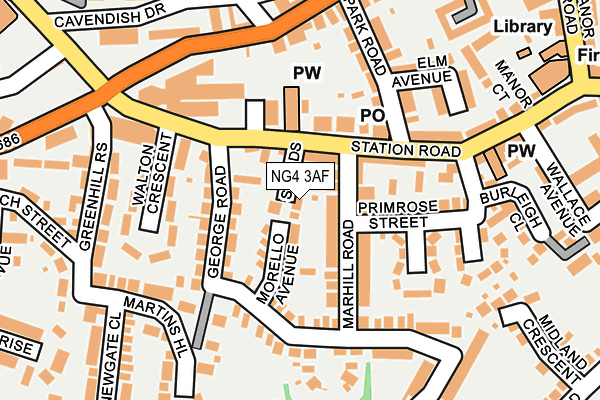 NG4 3AF map - OS OpenMap – Local (Ordnance Survey)