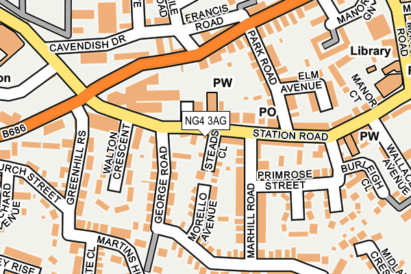 NG4 3AG map - OS OpenMap – Local (Ordnance Survey)