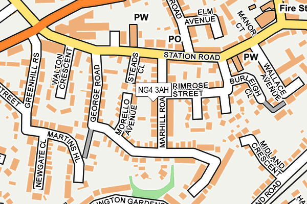 NG4 3AH map - OS OpenMap – Local (Ordnance Survey)