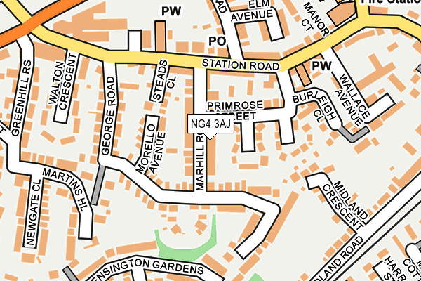 NG4 3AJ map - OS OpenMap – Local (Ordnance Survey)