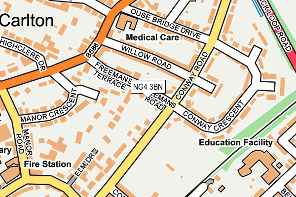 NG4 3BN map - OS OpenMap – Local (Ordnance Survey)