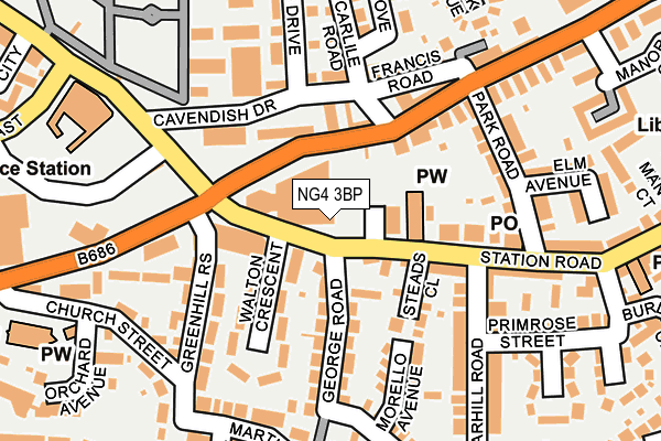 NG4 3BP map - OS OpenMap – Local (Ordnance Survey)