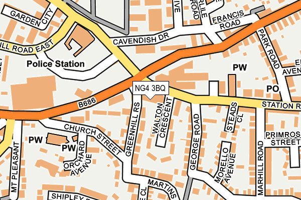 NG4 3BQ map - OS OpenMap – Local (Ordnance Survey)