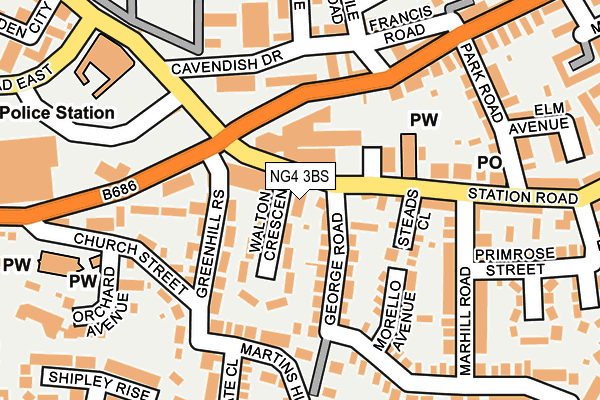 NG4 3BS map - OS OpenMap – Local (Ordnance Survey)