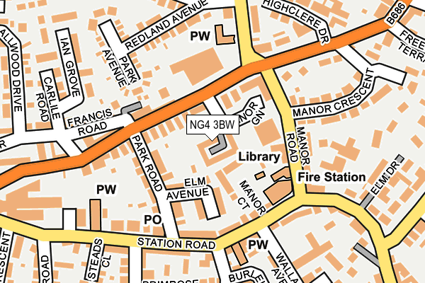 NG4 3BW map - OS OpenMap – Local (Ordnance Survey)