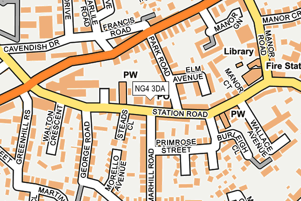 NG4 3DA map - OS OpenMap – Local (Ordnance Survey)