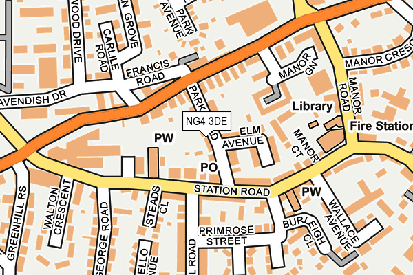 NG4 3DE map - OS OpenMap – Local (Ordnance Survey)