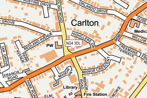 NG4 3DL map - OS OpenMap – Local (Ordnance Survey)