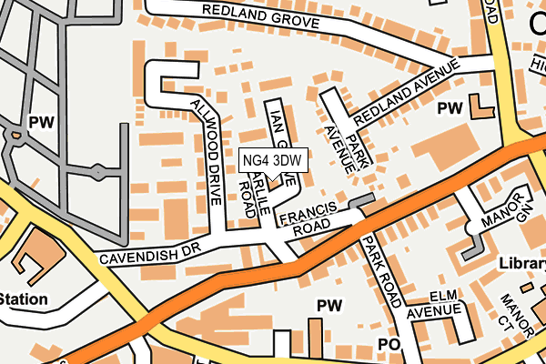 NG4 3DW map - OS OpenMap – Local (Ordnance Survey)