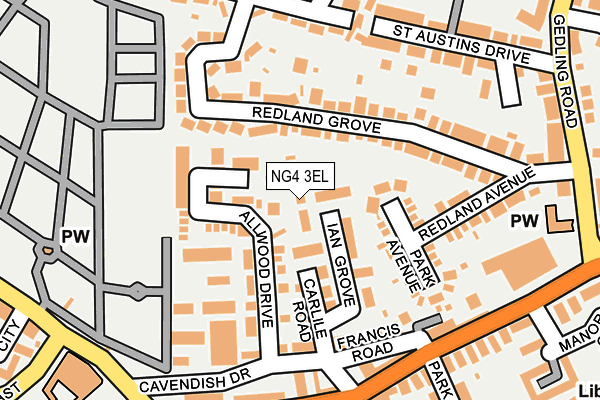 NG4 3EL map - OS OpenMap – Local (Ordnance Survey)