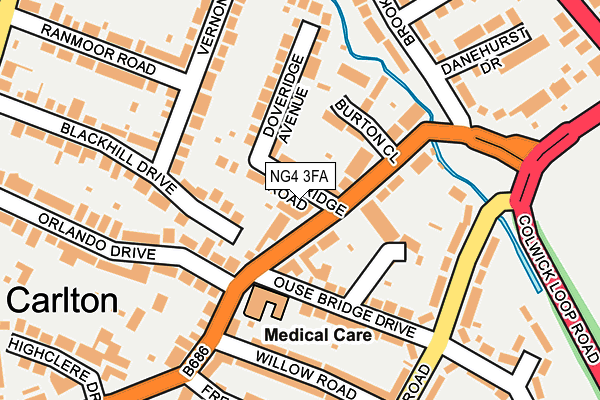 NG4 3FA map - OS OpenMap – Local (Ordnance Survey)