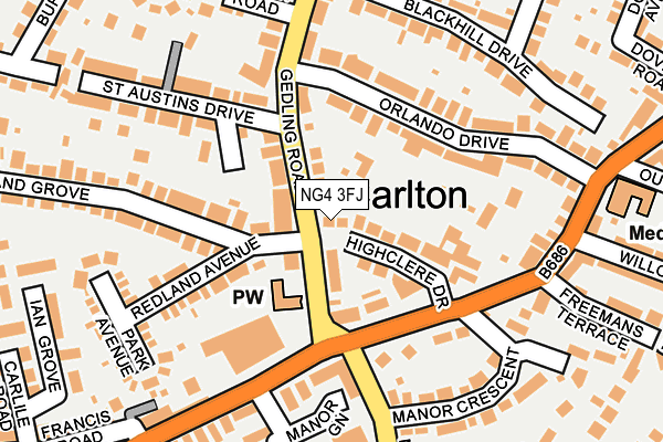 NG4 3FJ map - OS OpenMap – Local (Ordnance Survey)