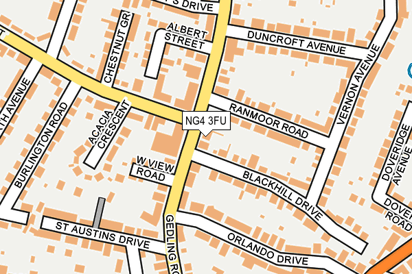 NG4 3FU map - OS OpenMap – Local (Ordnance Survey)