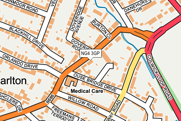 NG4 3GP map - OS OpenMap – Local (Ordnance Survey)