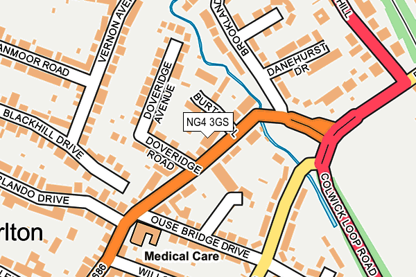 NG4 3GS map - OS OpenMap – Local (Ordnance Survey)