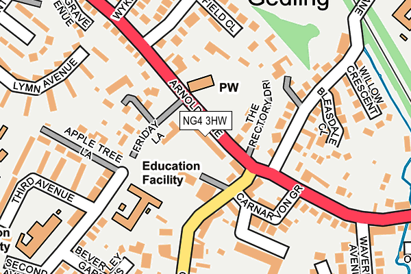 NG4 3HW map - OS OpenMap – Local (Ordnance Survey)