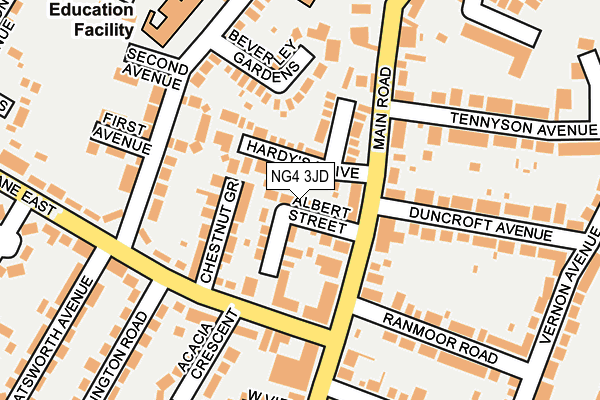 NG4 3JD map - OS OpenMap – Local (Ordnance Survey)