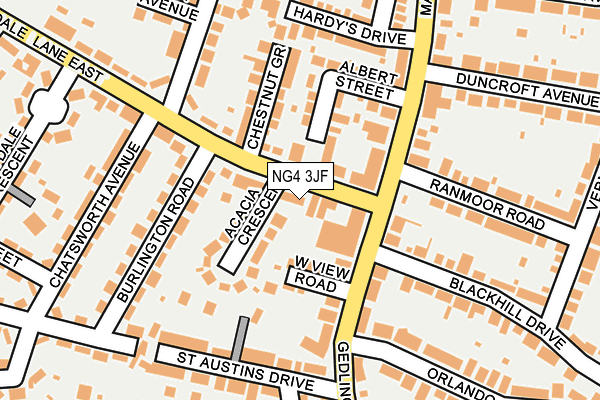 NG4 3JF map - OS OpenMap – Local (Ordnance Survey)