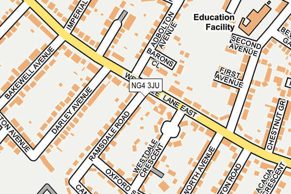 NG4 3JU map - OS OpenMap – Local (Ordnance Survey)