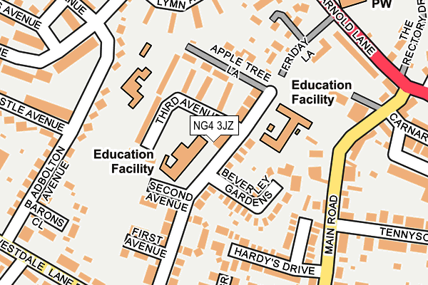 NG4 3JZ map - OS OpenMap – Local (Ordnance Survey)