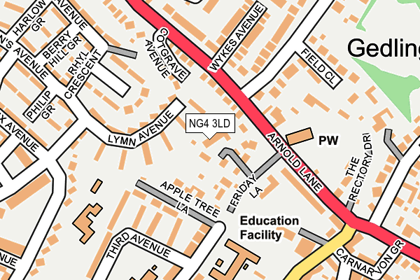 NG4 3LD map - OS OpenMap – Local (Ordnance Survey)