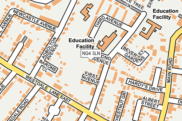 NG4 3LN map - OS OpenMap – Local (Ordnance Survey)