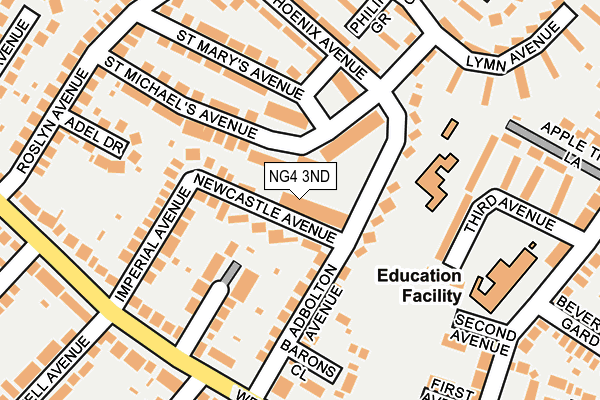 NG4 3ND map - OS OpenMap – Local (Ordnance Survey)