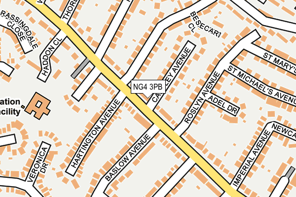 NG4 3PB map - OS OpenMap – Local (Ordnance Survey)