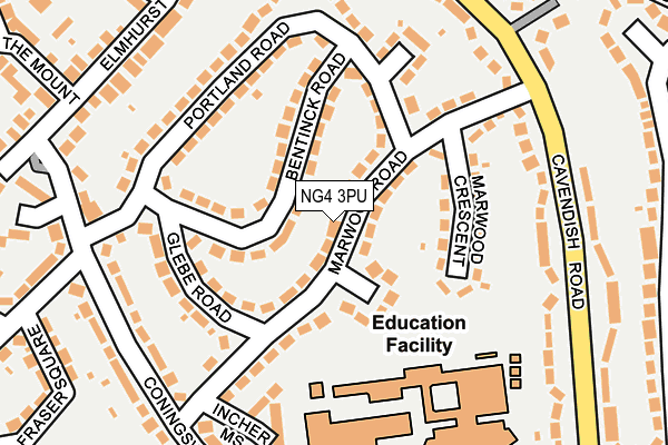 NG4 3PU map - OS OpenMap – Local (Ordnance Survey)