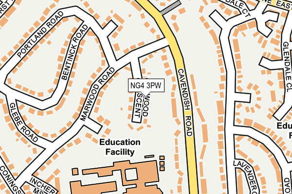 NG4 3PW map - OS OpenMap – Local (Ordnance Survey)