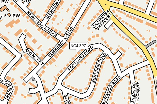 NG4 3PZ map - OS OpenMap – Local (Ordnance Survey)